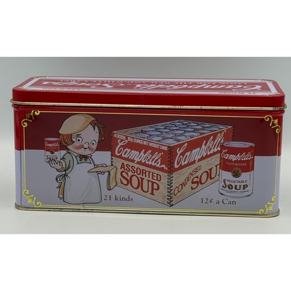 Campbells Soup Tin Cracker Box Bristol Ware AND Campbell Kid Magnet - VTG - Picture 2 of 12